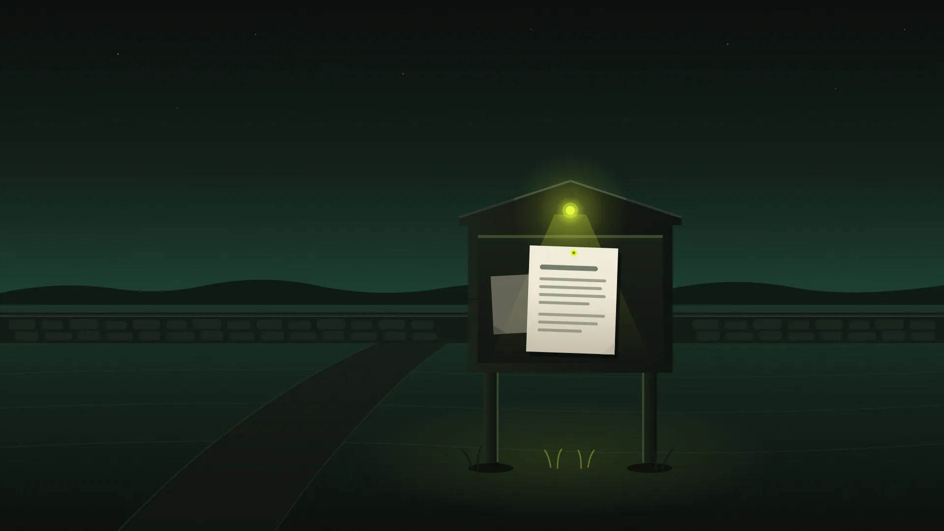 The great Claude 'leak' was a noticeboard, not a burglary. Cover image: a village noticeboard on a dark country lane at dusk, one cream notice pinned to it under a single acid-green lamp.